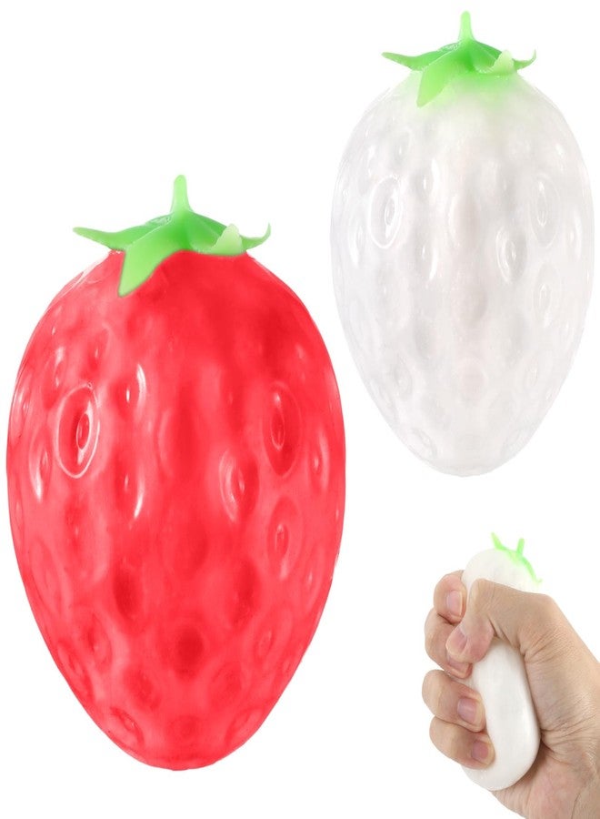 Lonfliness Color Changing Strawberry Squishy Toy Kawaii Strawberry Fidget Sensory Toys Fruit Decompression Toy Stress Relief Squishies Soft Silicone Squeeze Gifts for Adults Party Favors Anxiety Relaxing - Image 1